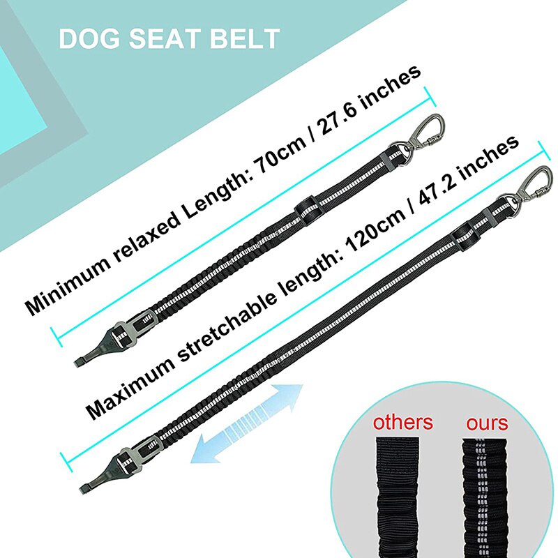 Elastic Bungee Adjustable Dog Car Seat Belt