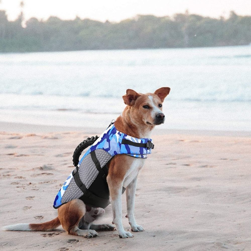 Blue Camouflage Dog Life Jacket