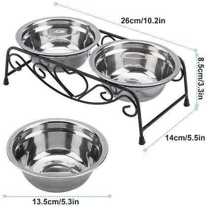 Sturdy Stainless Steel Double Dog Bowls