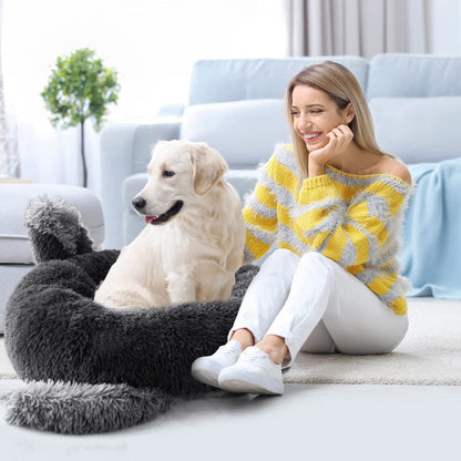 Luxury Plush Calming Round Dog Bed