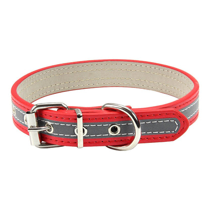 Nickel Plated Leather Dog Collar