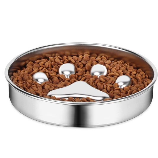Stainless Steel Paws Design Dog Bowl