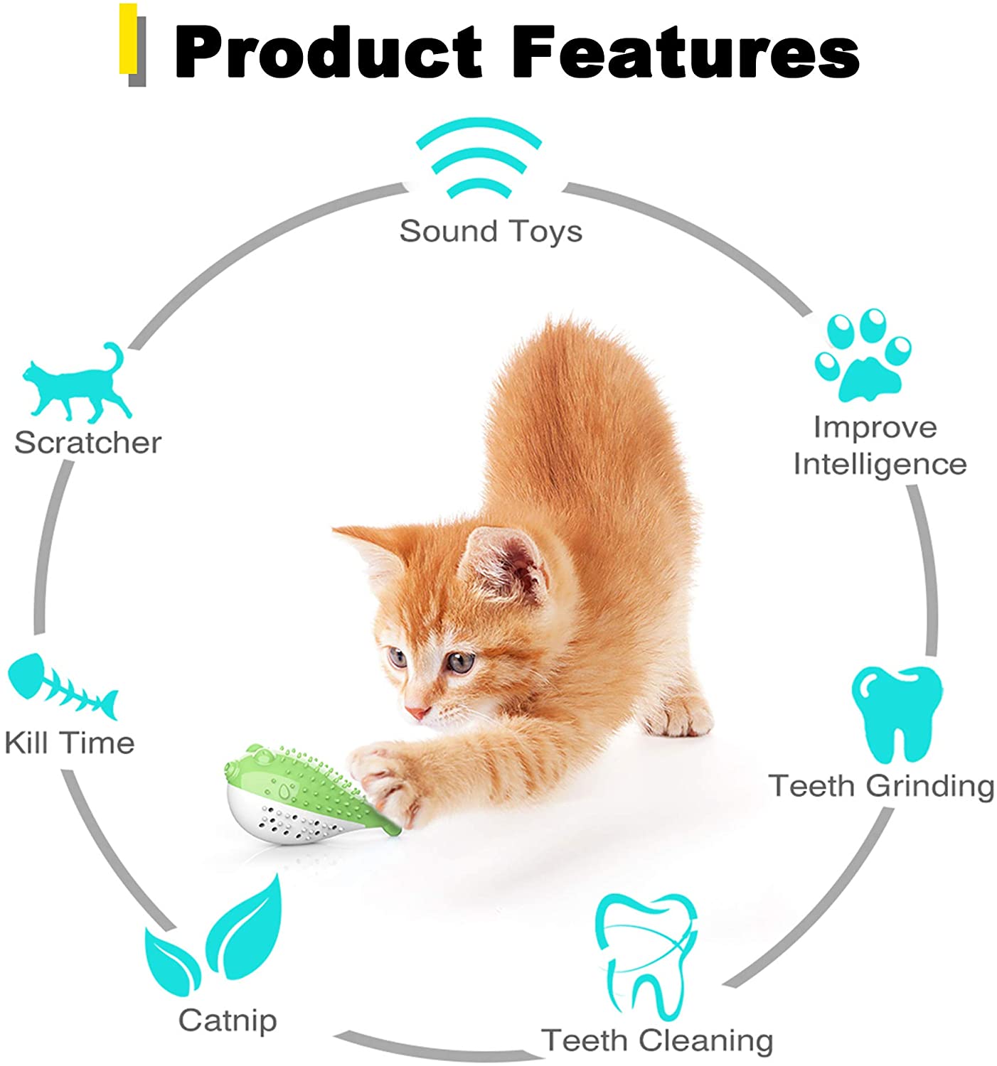 Interactive Cat Toothbrush Chew Toy