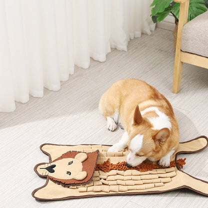 Funny Lion Dog Snuffle Mat