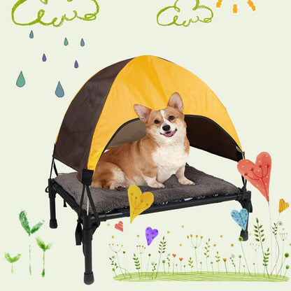 Elevated Dog Bed With Canopy Shade