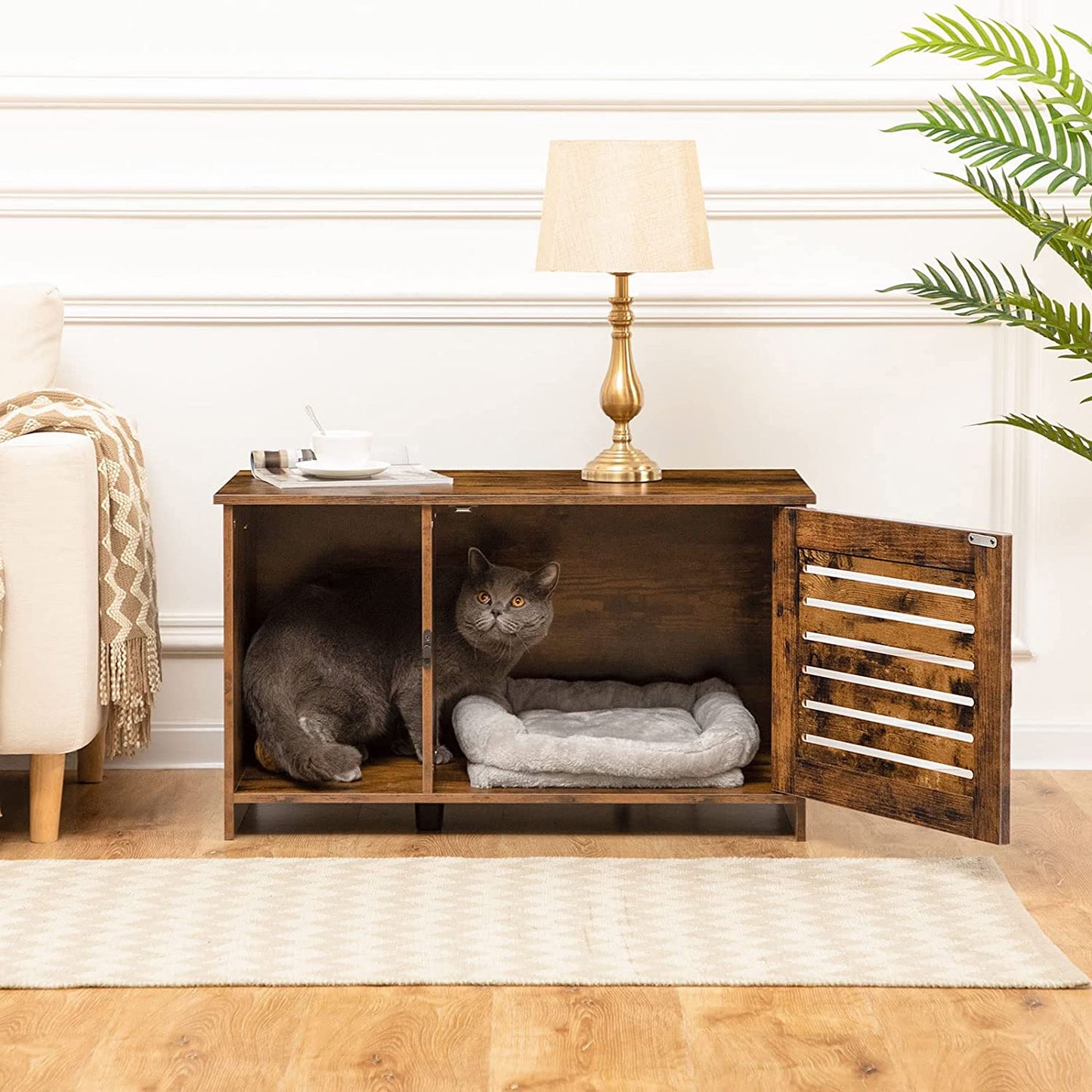 Spacious Concealed Cat Litter Box Cabinet