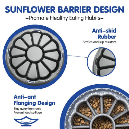 Sunflower Design Anti Gulping Pet Slow Feeder