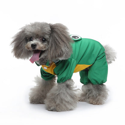 Cute Frog Style Dog Raincoat