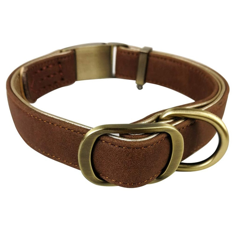 Luxury Genuine Leather Tough Dog Collar