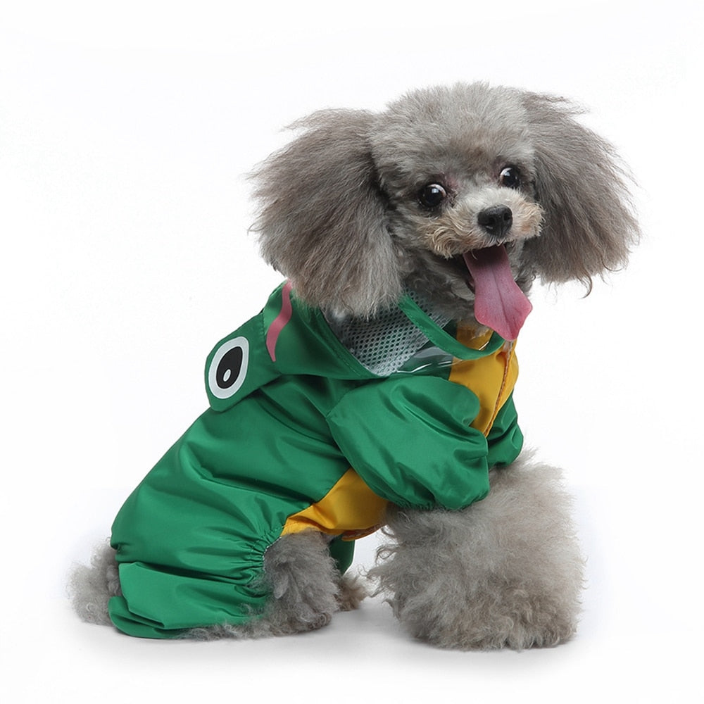 Cute Frog Style Dog Raincoat