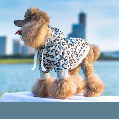 Leopard Cotton Fleece Dog Hoodies