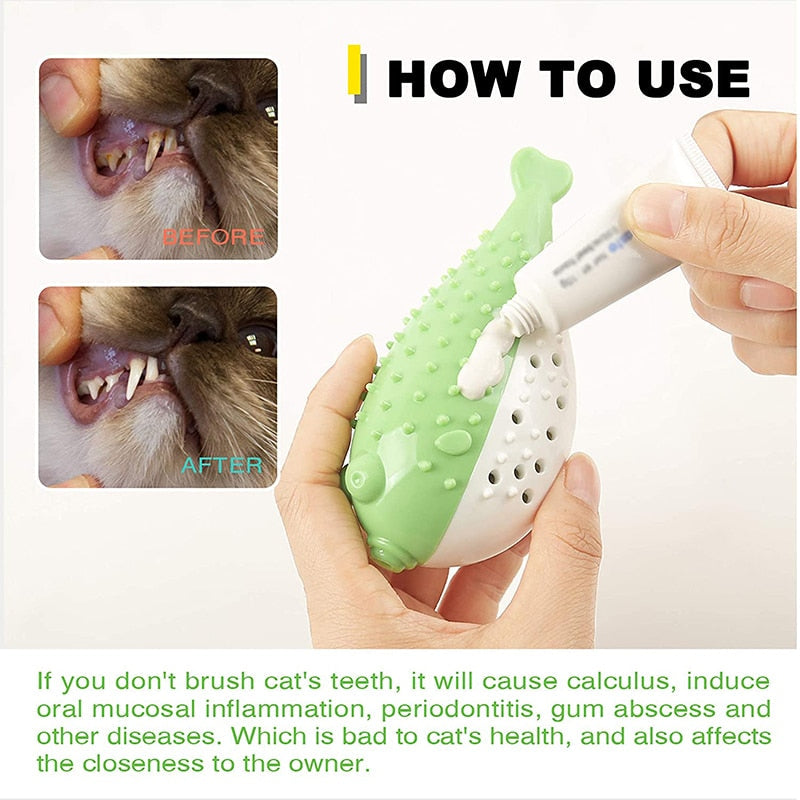 Interactive Cat Toothbrush Chew Toy