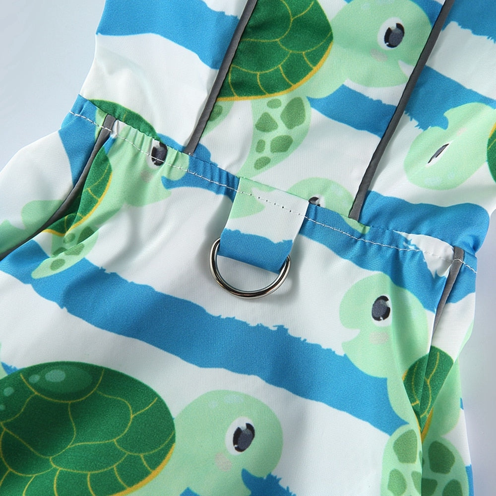 Cute Turtle Design Dog Raincoats
