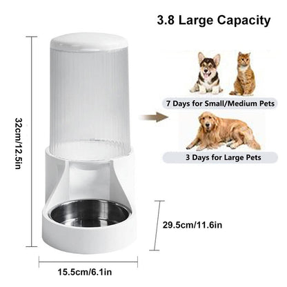 3.8L Pet Stainless Steel Bowl Food Dispenser