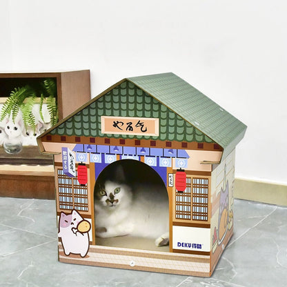 Japanese Cat House With Scratch Pad