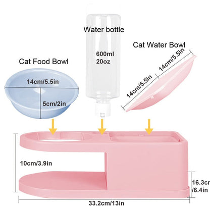 600ml Raised Double Pet Bowl