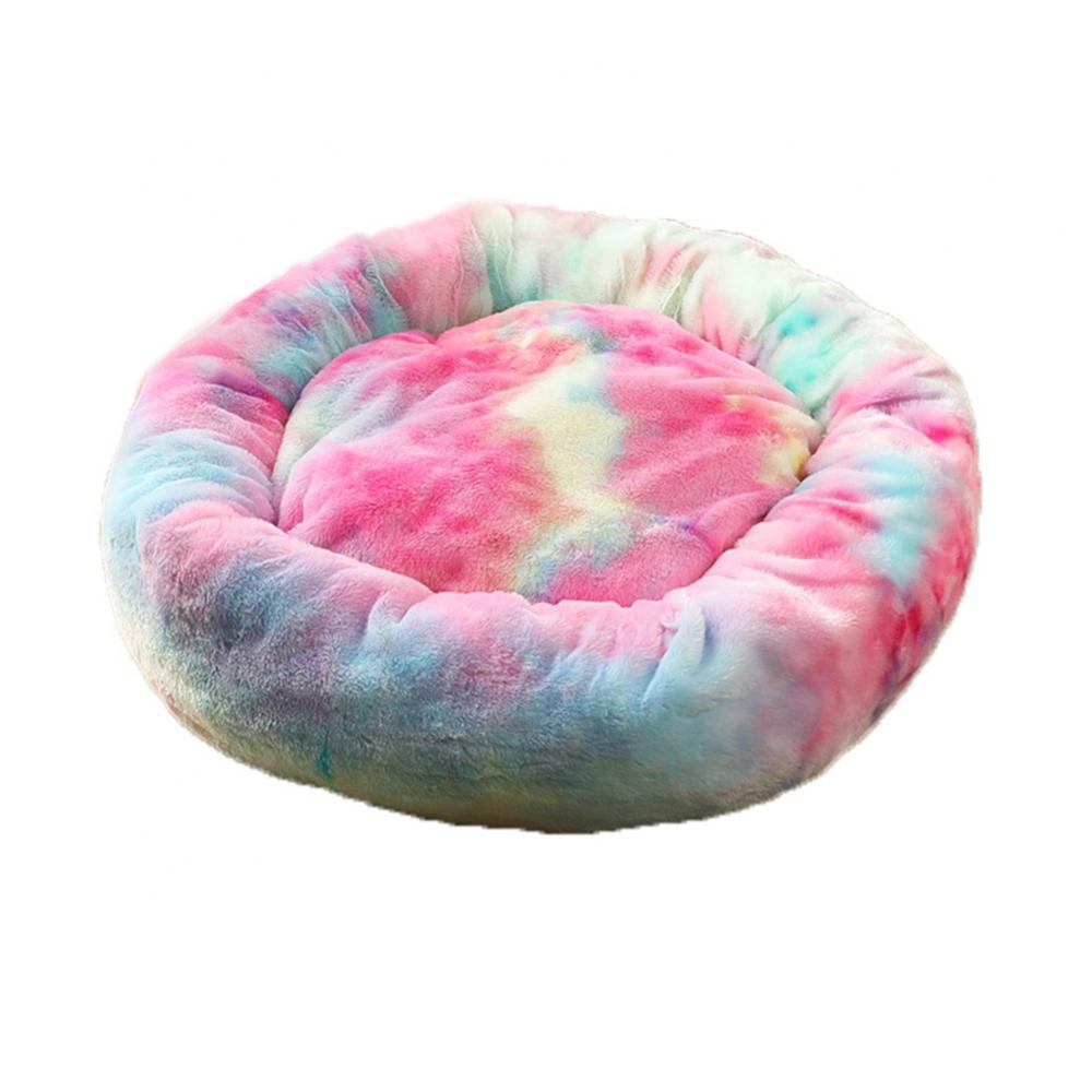 Cozy Soft Plush Rainbow Dog Bed