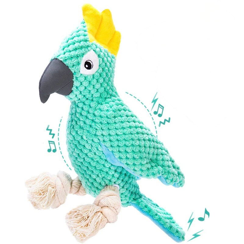 Squeaky Parrot Plush Dog Toys