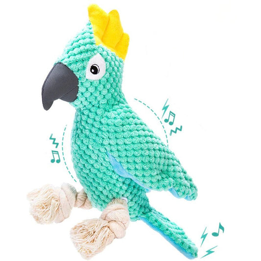 Squeaky Parrot Plush Dog Toys