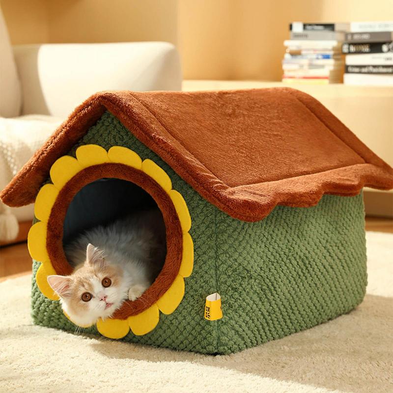 Winter Warm Sunflower Cat House