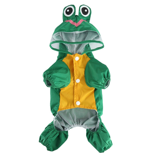 Cute Frog Style Dog Raincoat