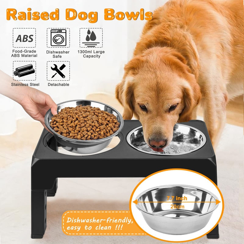 4 Heights Stainless Steel Raised Dog Bowl