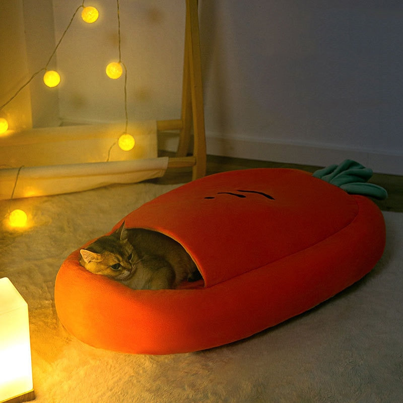 Soft Fleece Carrot Dog Bed