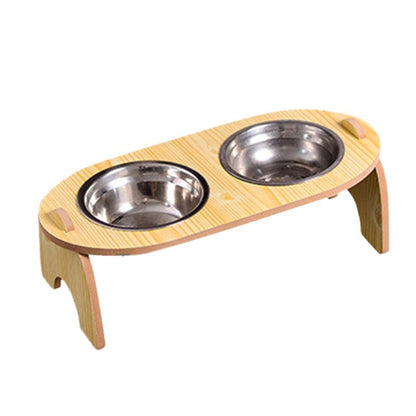 Bamboo Stand Raised Pet Bowl