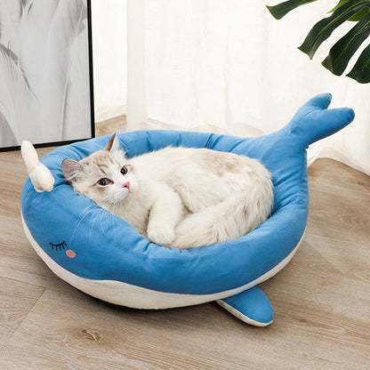 Cute Whale Warm Cat Bed