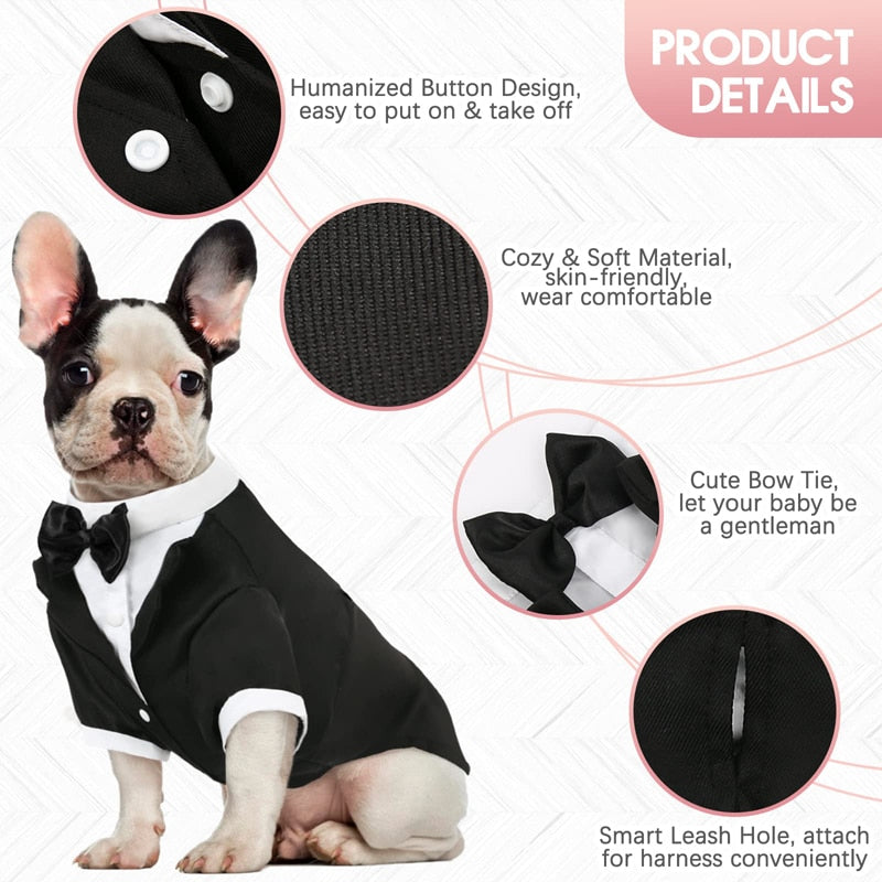 Soft Cotton Dog Formal Tuxedo