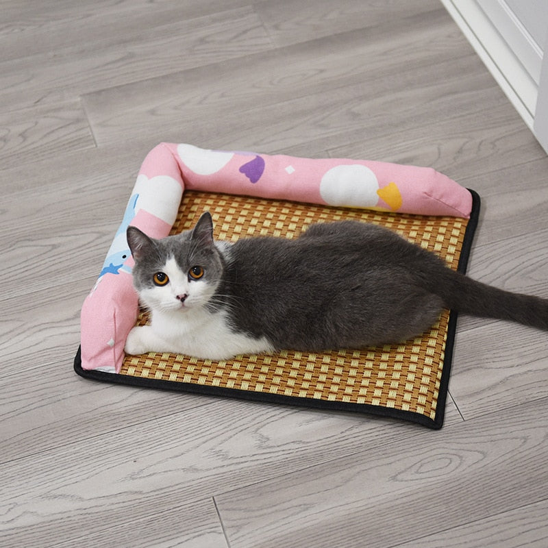 Cooling Rattan Cat Mat Bed