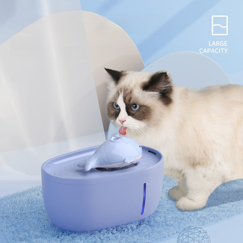2L Blue Whale Cat Water Fountain
