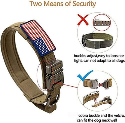 Tactical Dog Collar With USA Flag