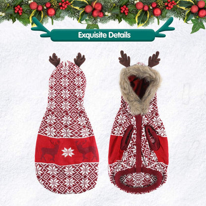 Reindeer Knitted Christmas Dog Sweater