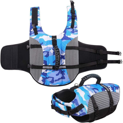 Blue Camouflage Dog Life Jacket