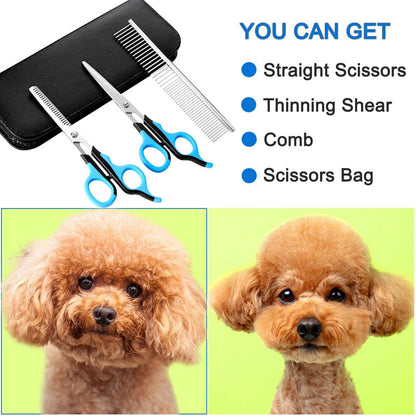 Ergonomic Dog Straight Scissors Set