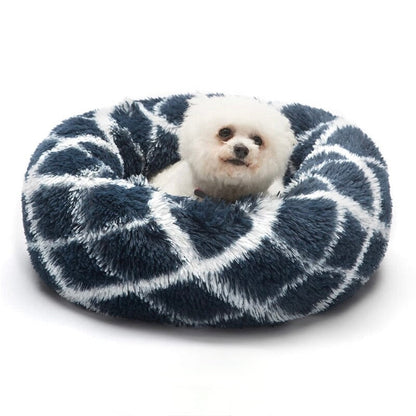 Plush Calming Donut Dog Bed