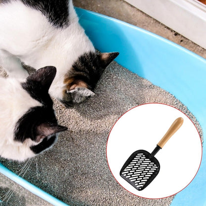 Solid Wood Handle Cat Litter Scoop