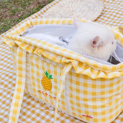 Summer Cute Plaid Hand Held Pet Bag