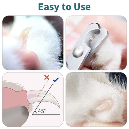 Ergonomic Stainless Steel Cat Nail Clippers
