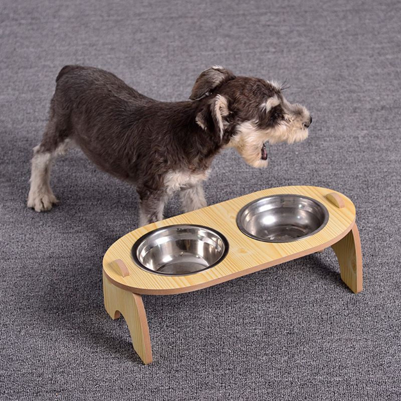 Bamboo Stand Raised Pet Bowl