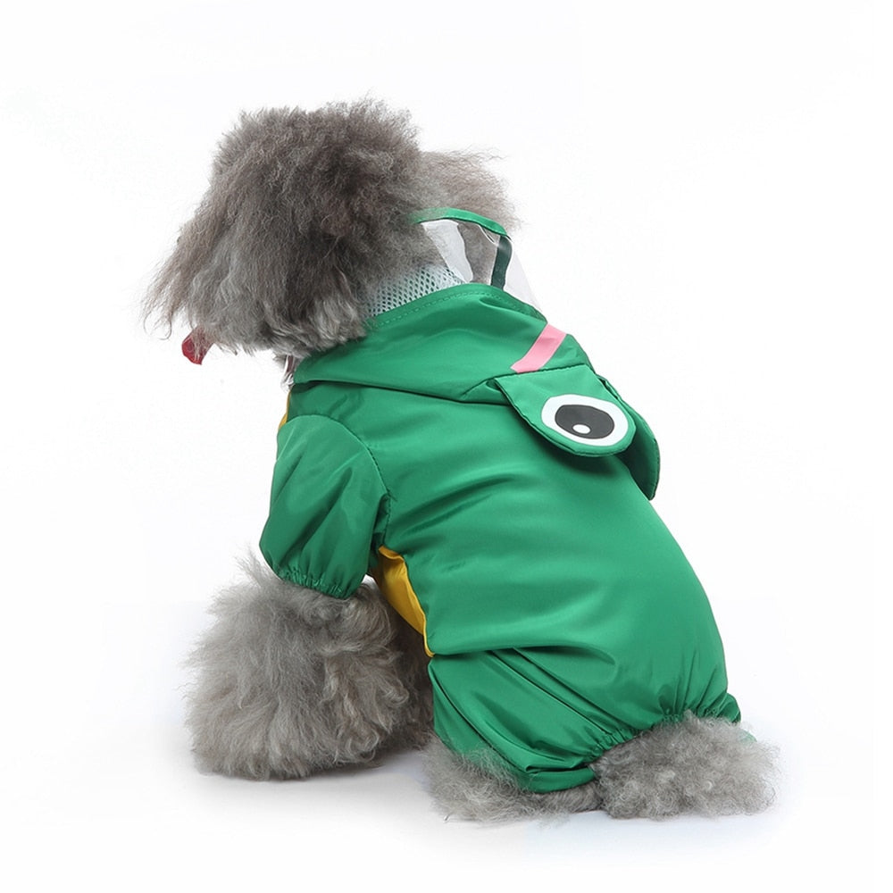 Cute Frog Style Dog Raincoat