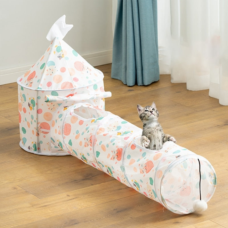 Foldable Soft Fun Cat Tunnel