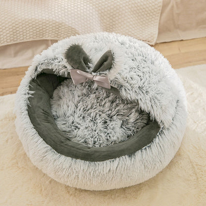 Long Plush Winter Cat Bed