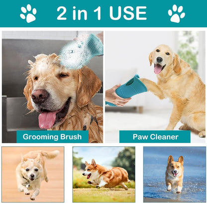 2 In 1 Dog Paw Cleaner Cup & Brush