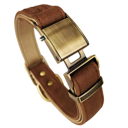 Luxury Genuine Leather Tough Dog Collar