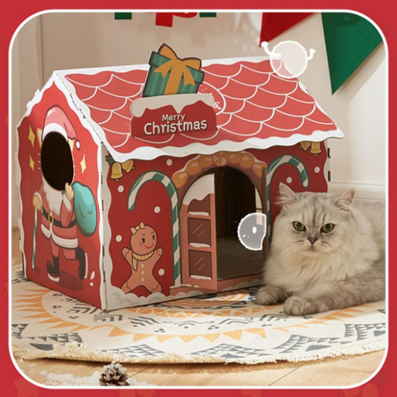 Christmas Cat House Scratcher Board