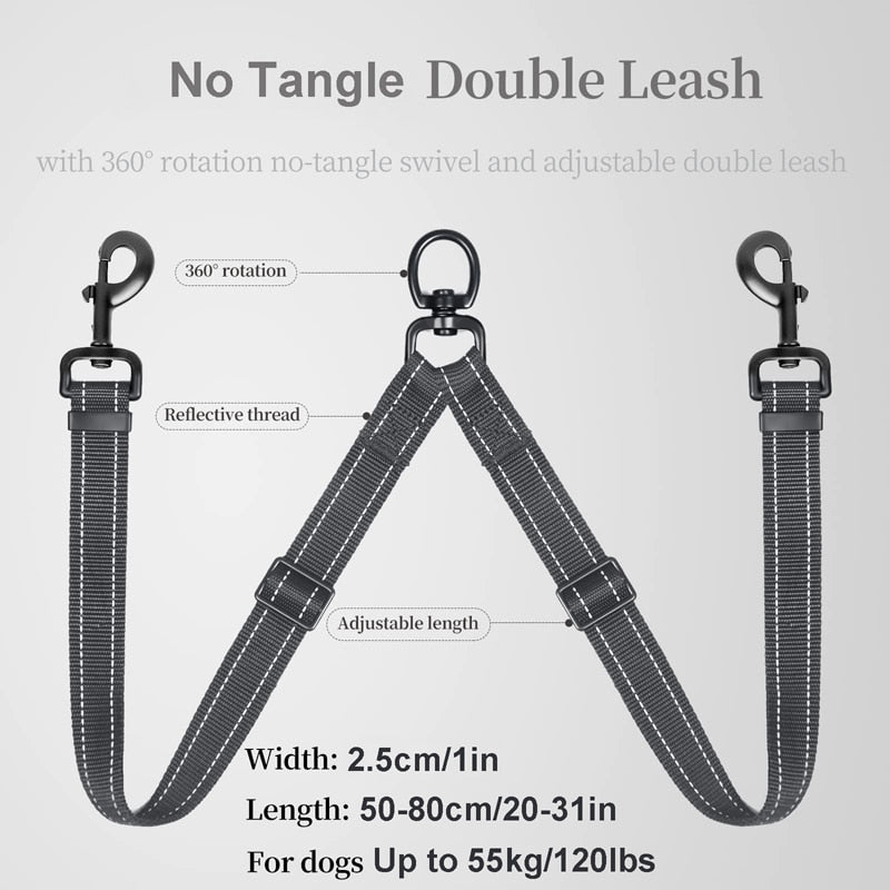 Double Extension Double Dog Leash