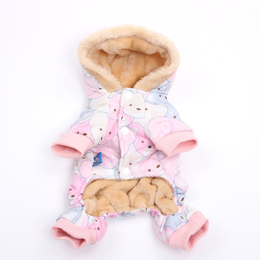 Cute Bear Print Dog Warm Hoodie