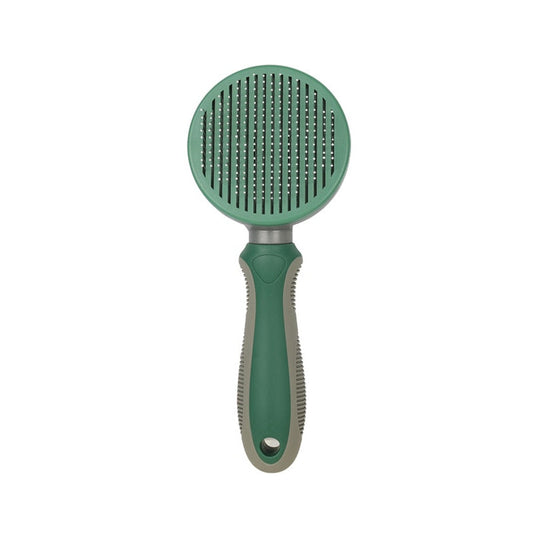 Green Forest Self Cleaning Dog Brush